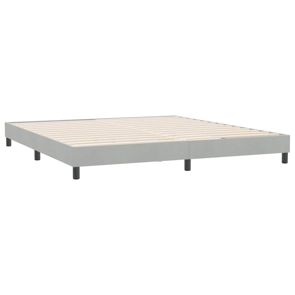 Bed frame without mattress light grey 180x210 cm velvet