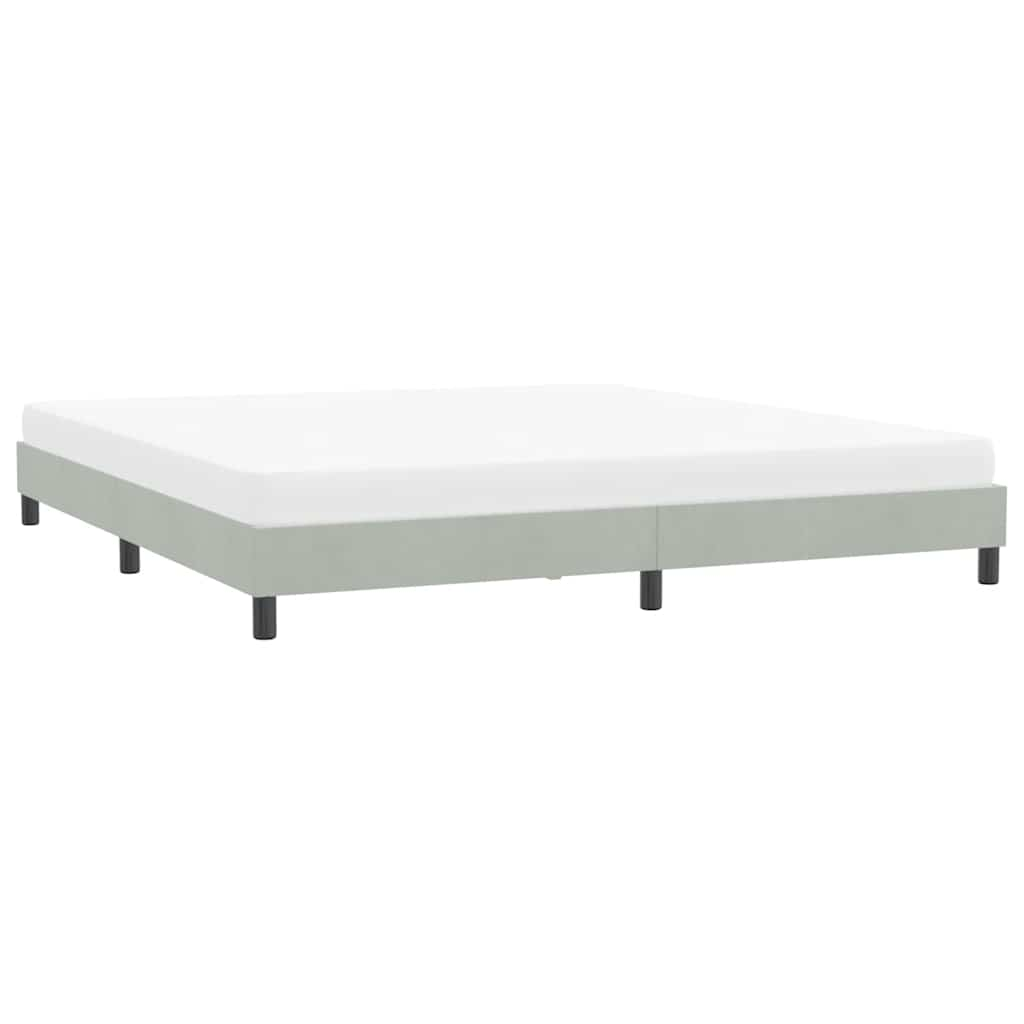 Bed frame without mattress light grey 180x210 cm velvet