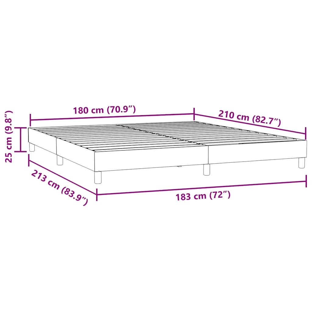 Bettgestell ohne Matratze Hellgrau 180x210 cm Samt