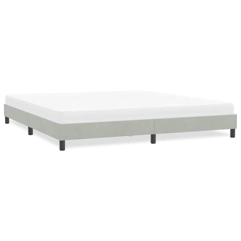 Bed frame without mattress light grey 180x210 cm velvet