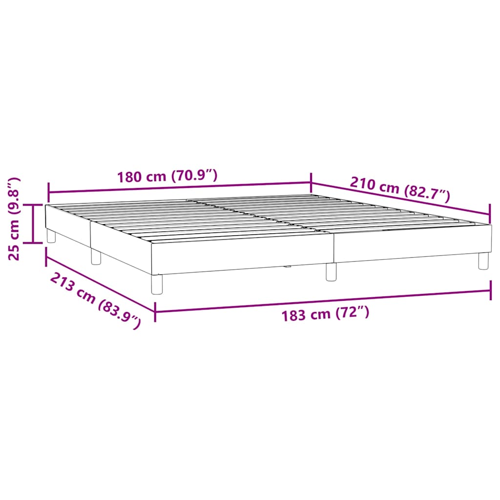 Bettgestell ohne Matratze Dunkelgrau 180x210 cm Samt