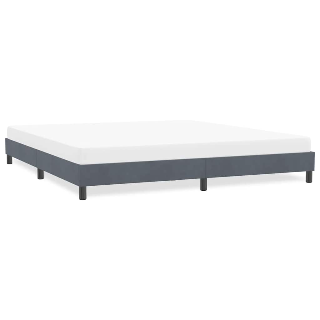 Bed frame without mattress dark grey 180x210 cm velvet