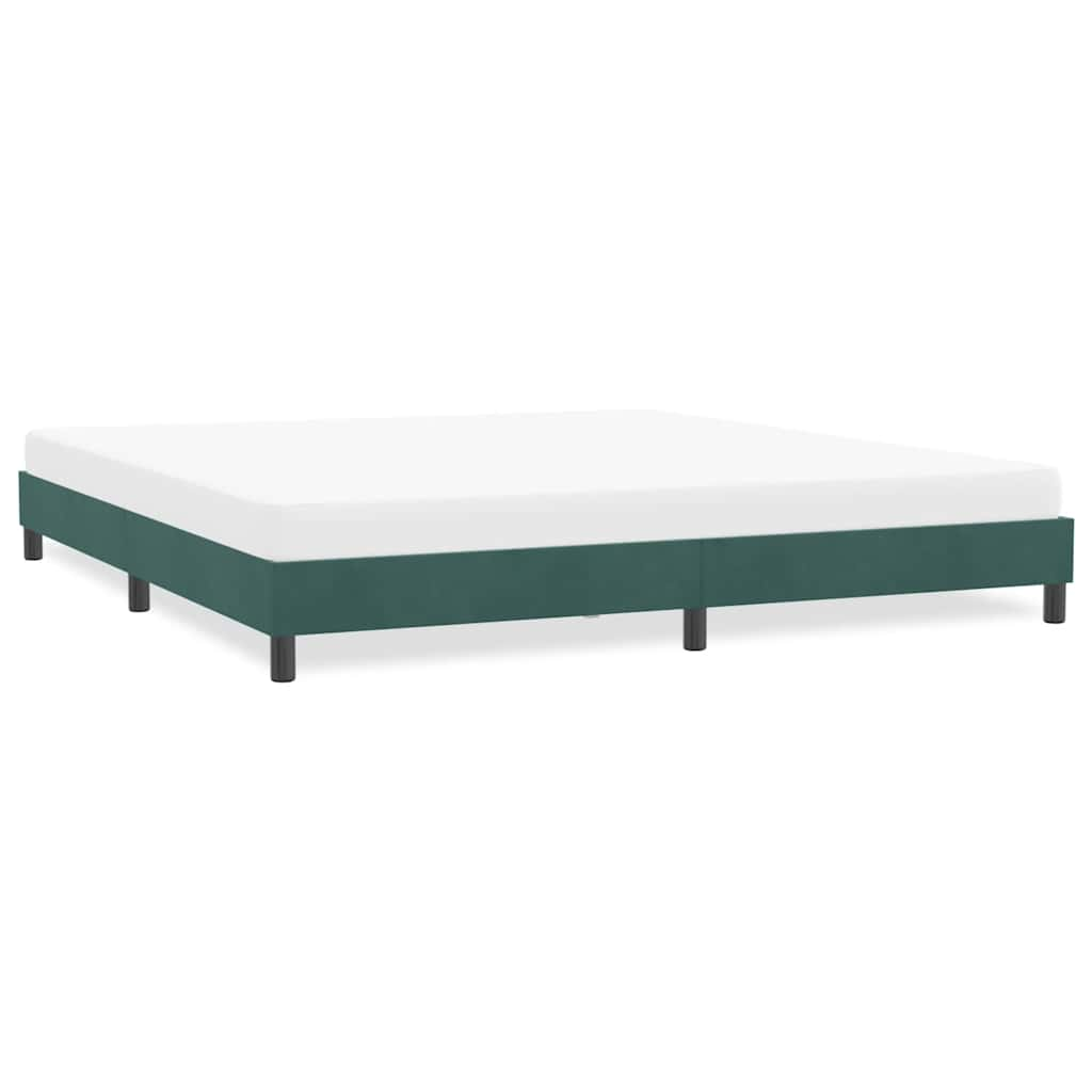 Bed frame without mattress dark green 180x210 cm velvet