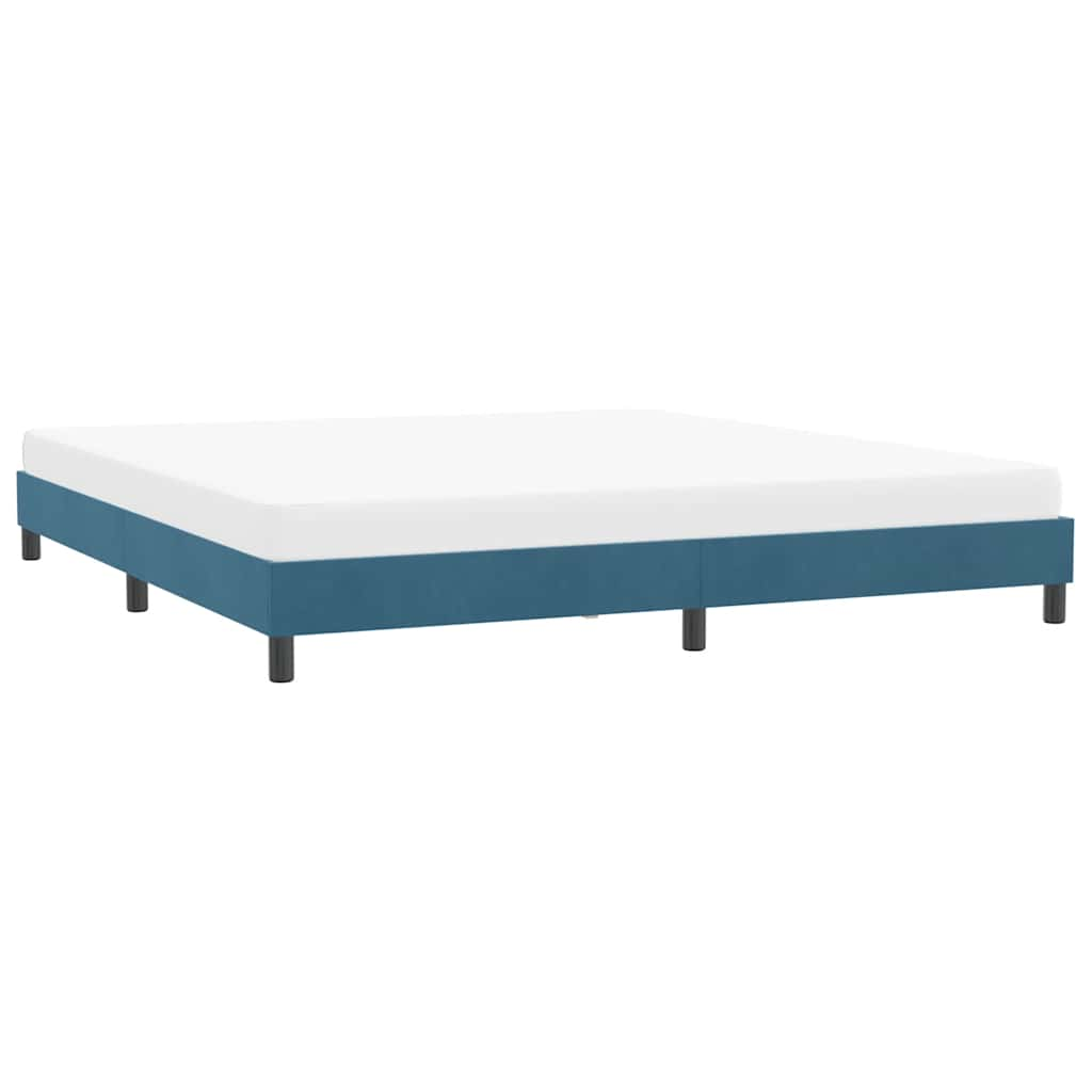 Bed frame without mattress dark blue 180x210 cm velvet