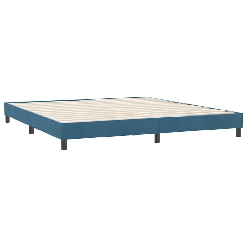 Bed frame without mattress dark blue 180x210 cm velvet