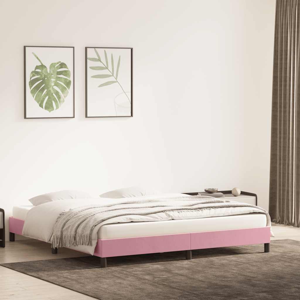 Bettgestell ohne Matratze Rosa 180x210 cm Samt