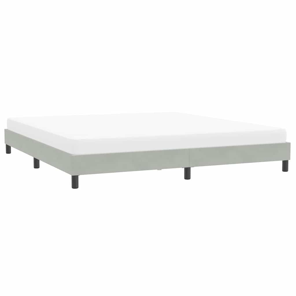 Bed frame without mattress light grey 200x210 cm velvet