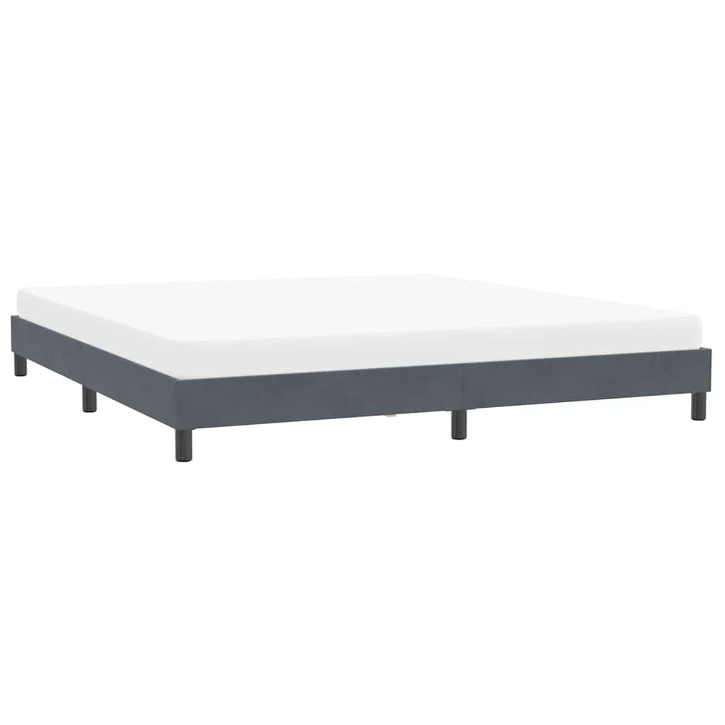 Bed frame without mattress dark grey 200x210 cm velvet