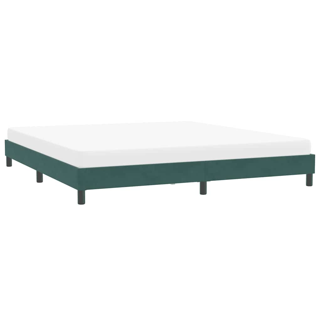 Bed frame without mattress dark green 200x210 cm velvet