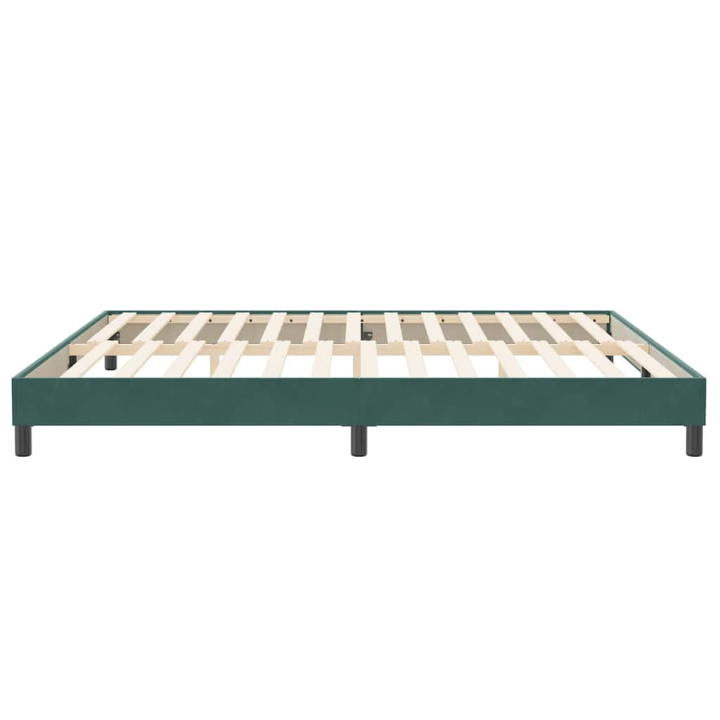 Bed frame without mattress dark green 200x210 cm velvet