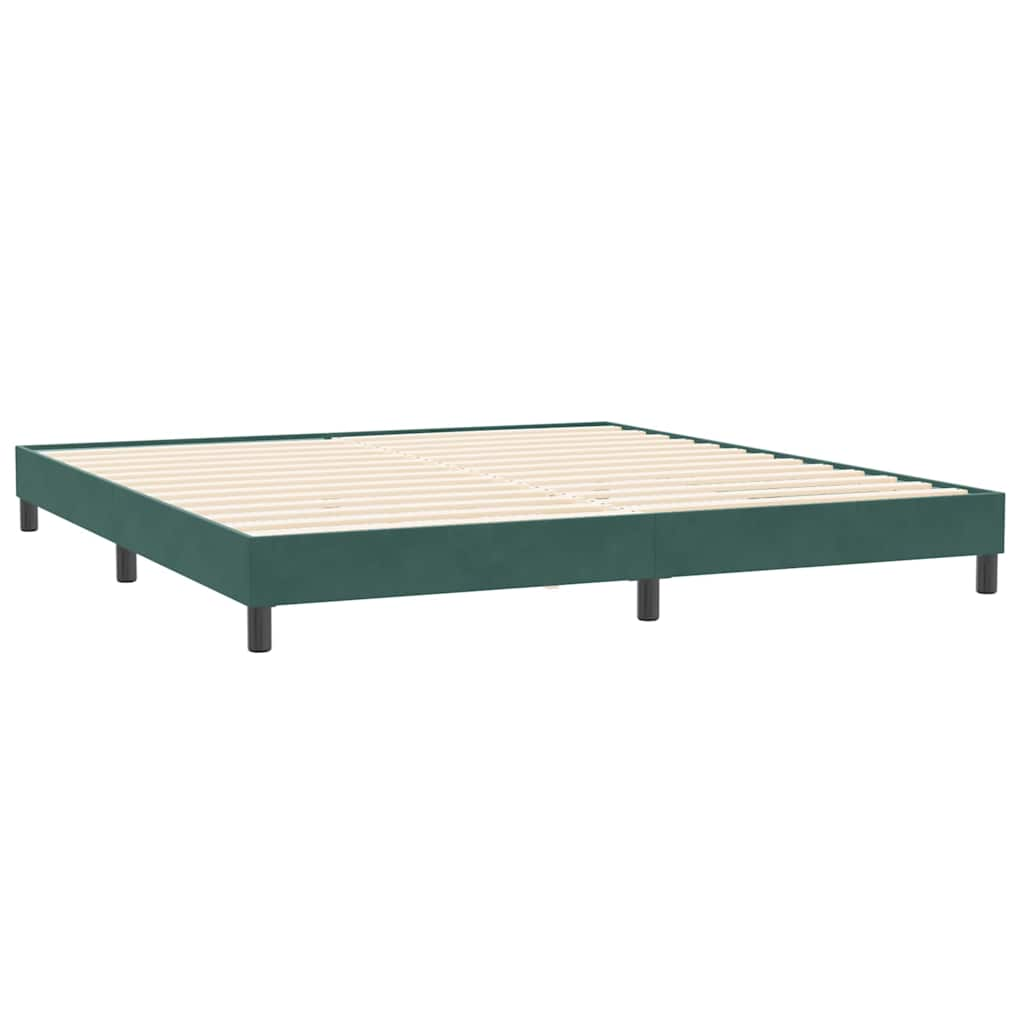 Bed frame without mattress dark green 200x210 cm velvet