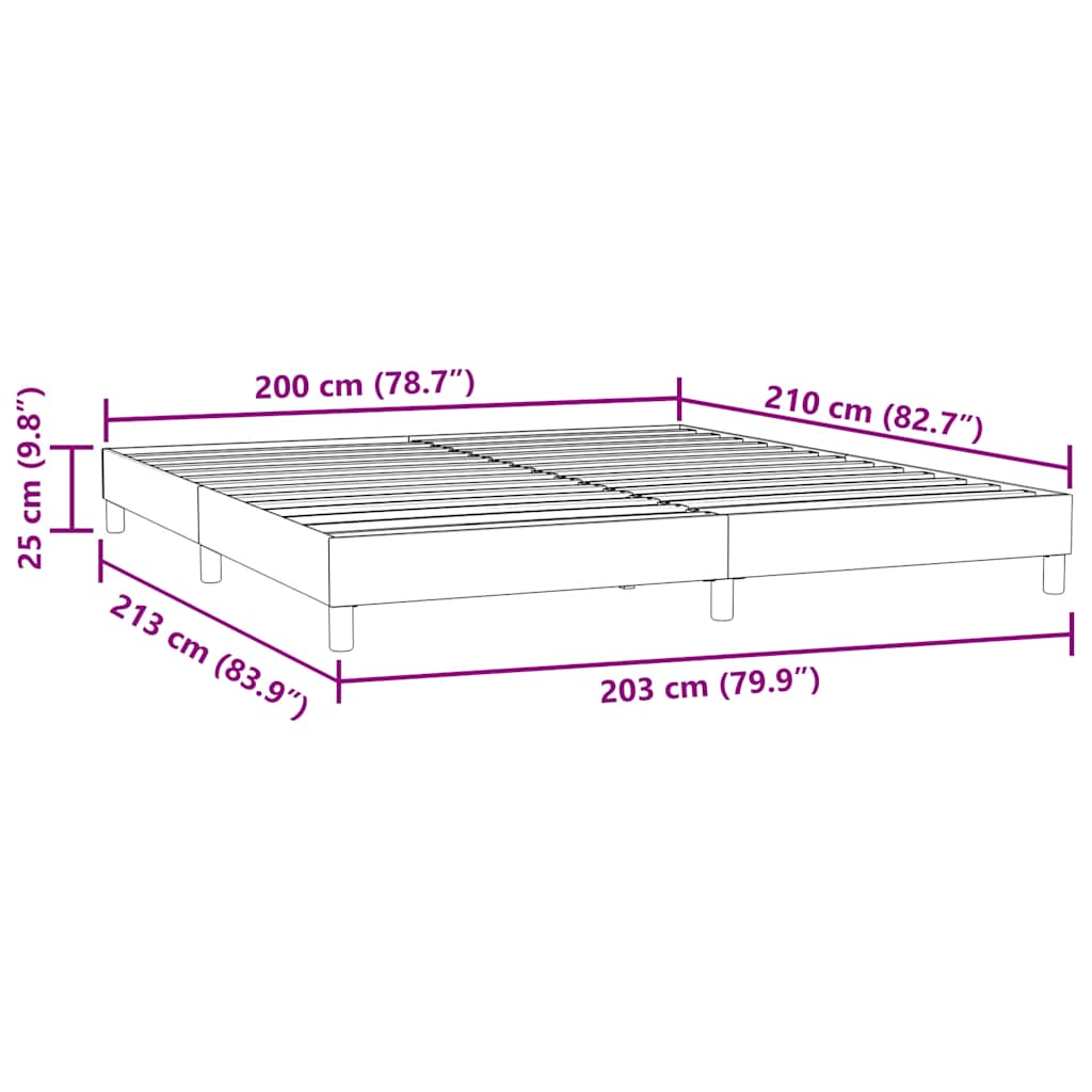 Bed frame without mattress dark green 200x210 cm velvet