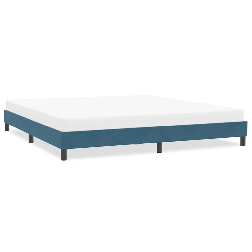 Bed frame without mattress dark blue 200x210 cm velvet