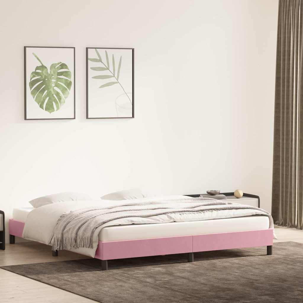 Bed frame without mattress pink 200x210 cm velvet