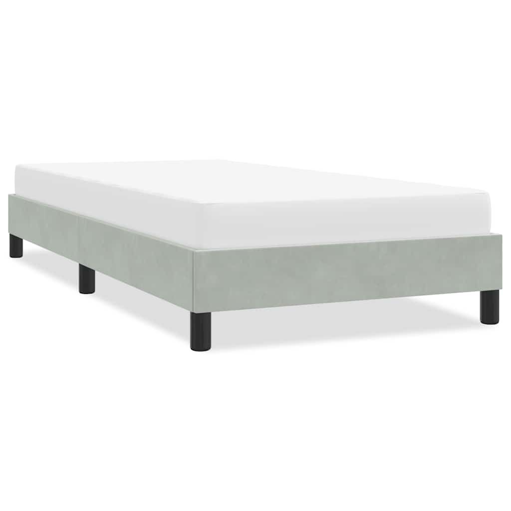 Bed frame without mattress light grey 80x220 cm velvet