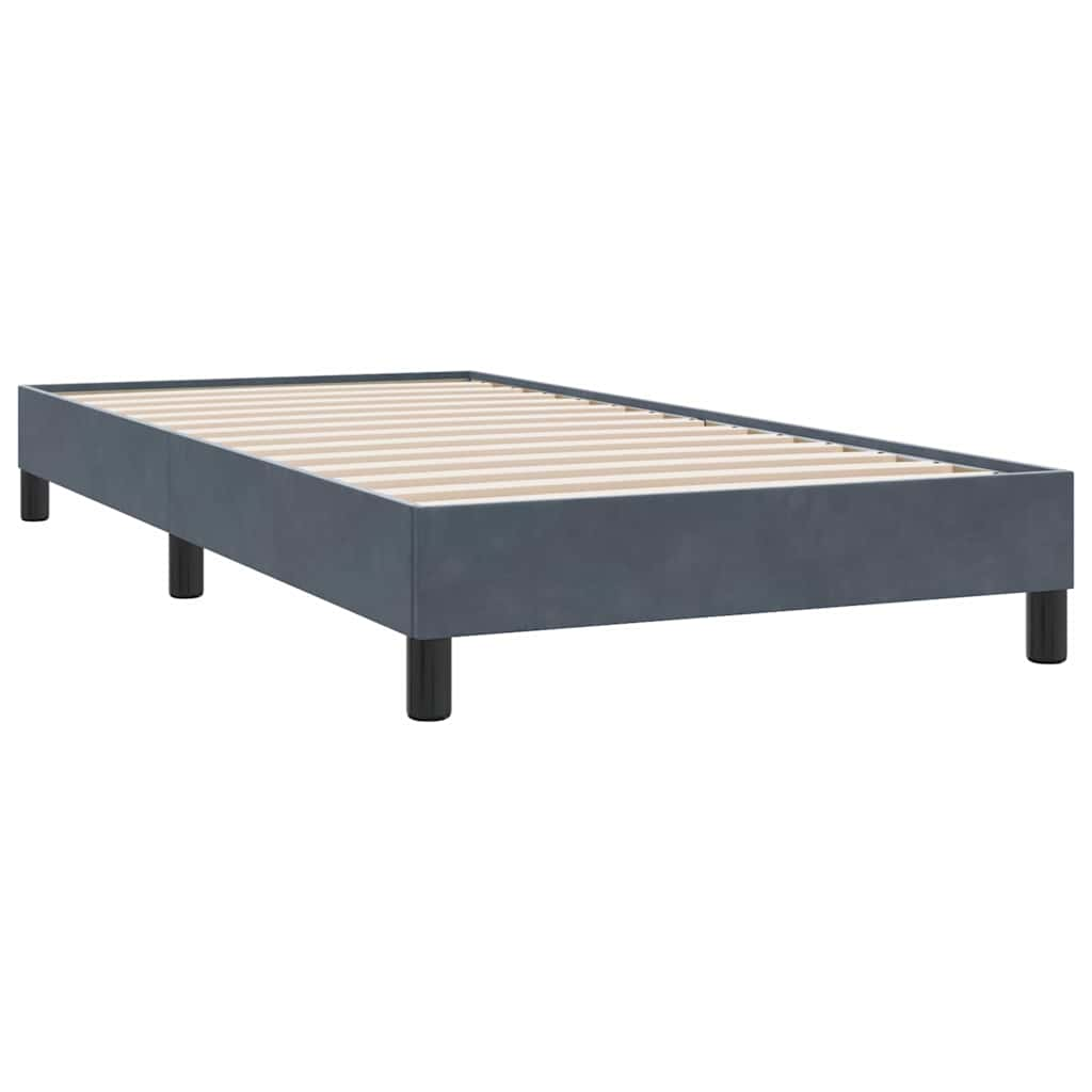 Bed frame without mattress dark grey 80x220 cm velvet