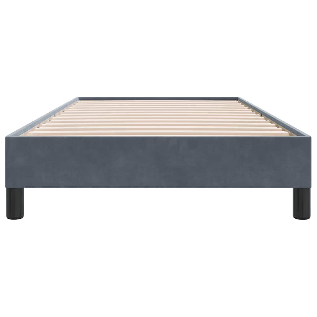 Bed frame without mattress dark grey 80x220 cm velvet