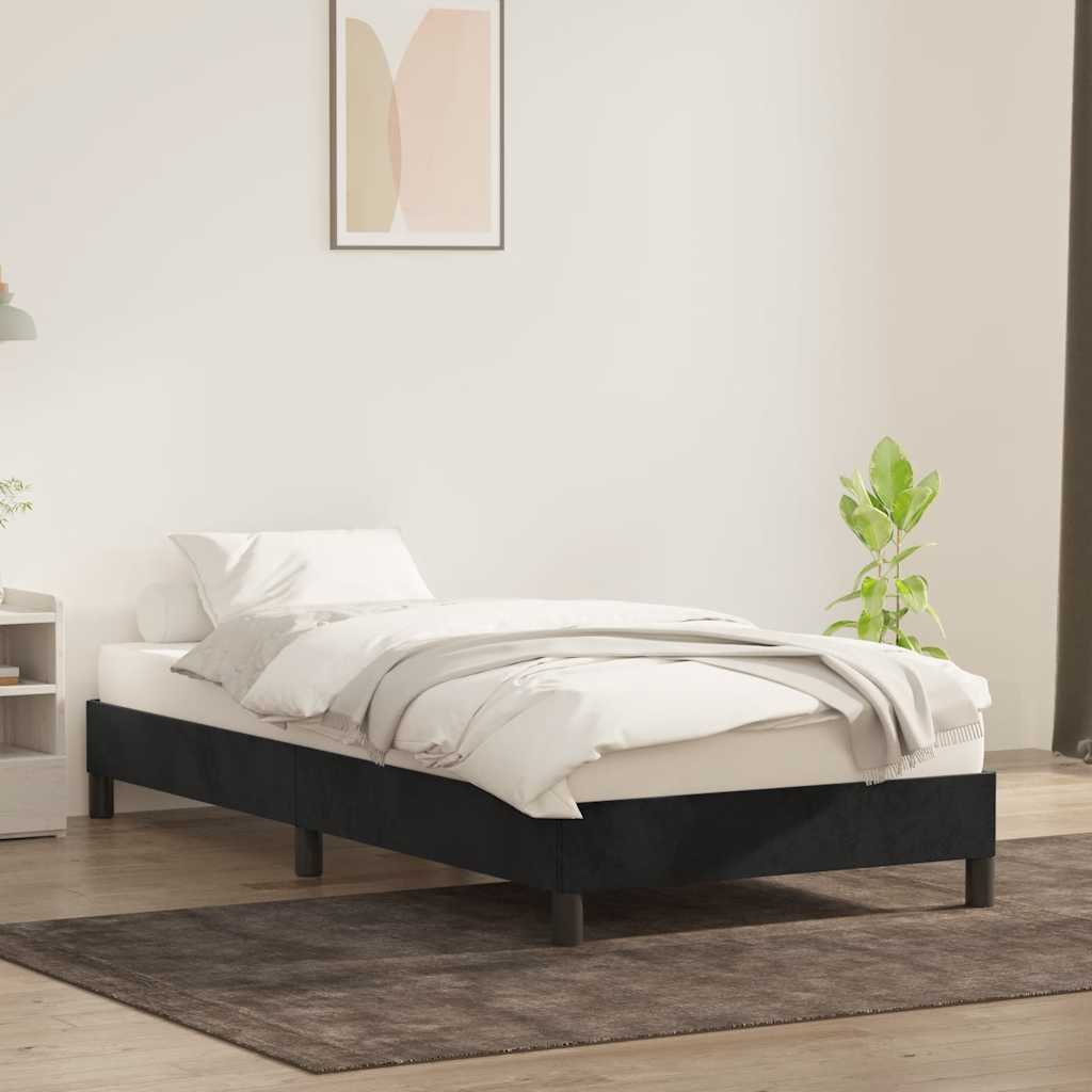 Bed frame without mattress Black 80x220 cm Velvet