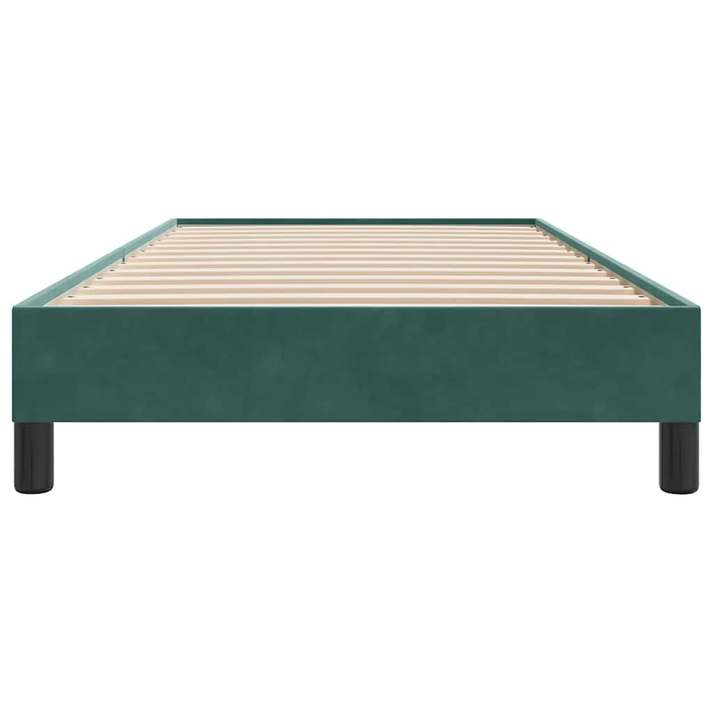 Bed frame without mattress dark green 80x220 cm velvet