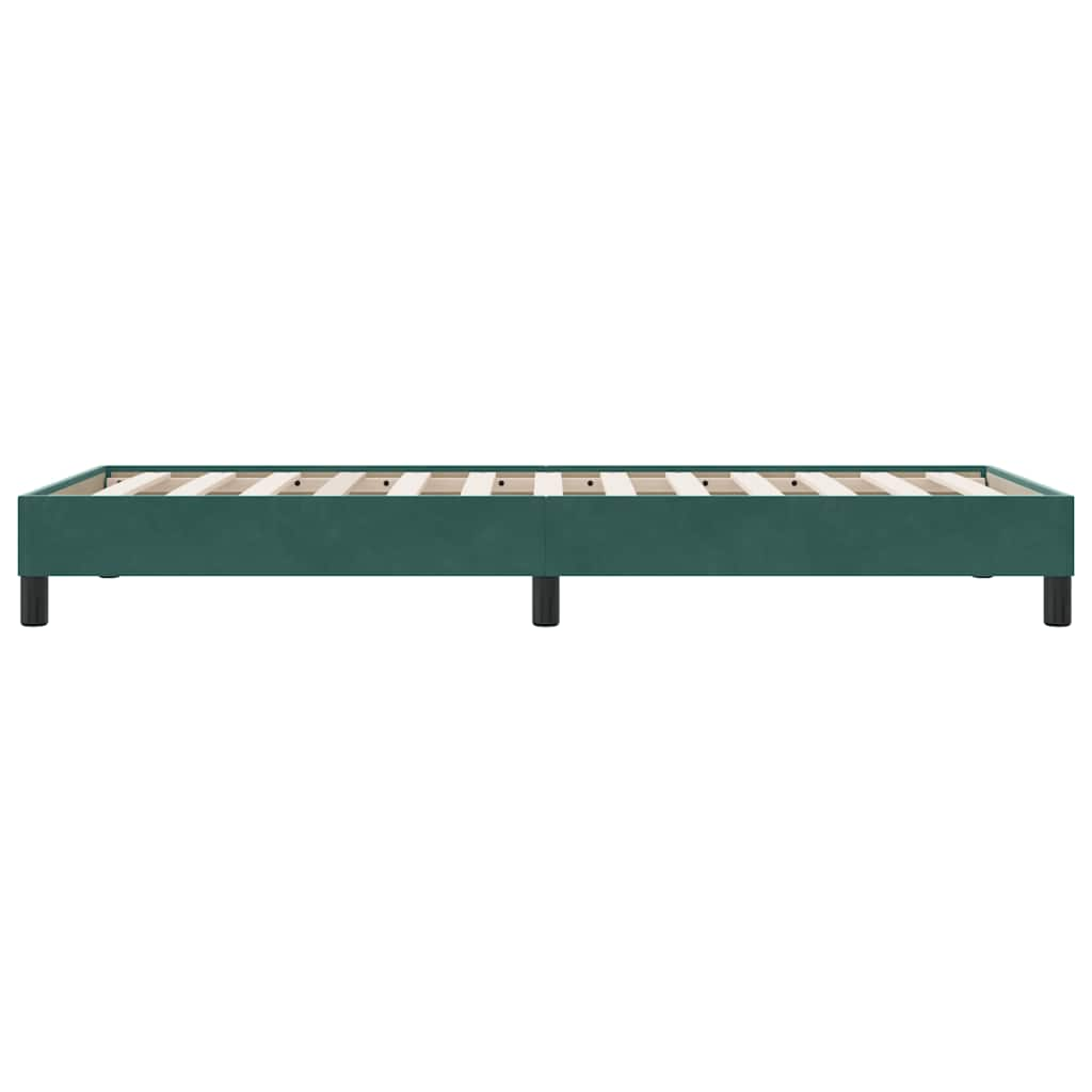 Bed frame without mattress dark green 80x220 cm velvet