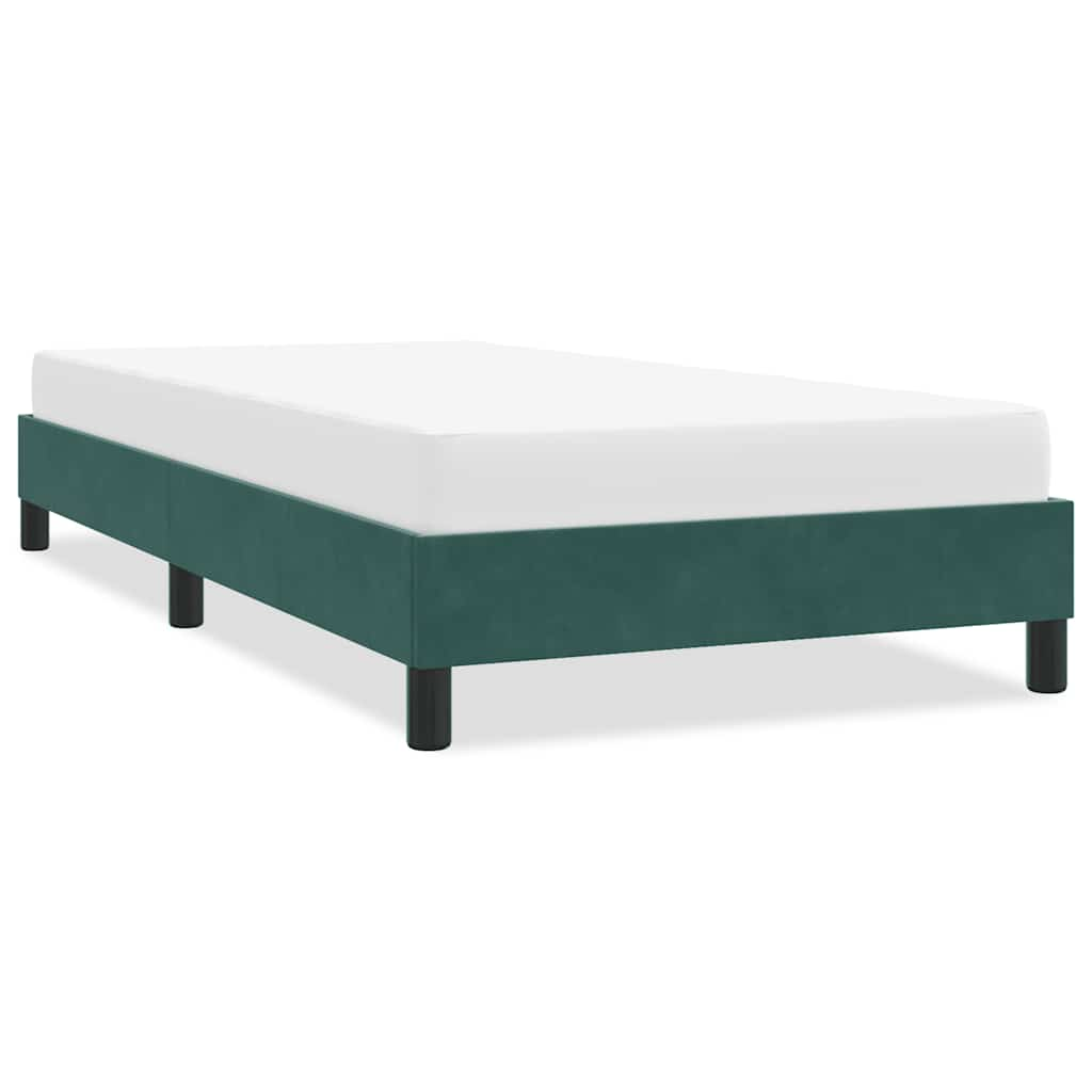 Bed frame without mattress dark green 80x220 cm velvet