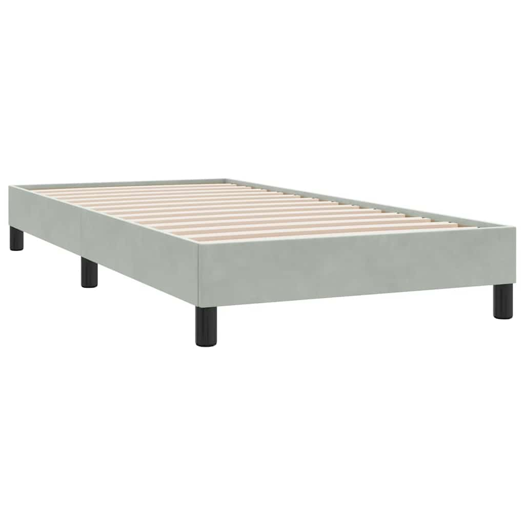 Bed frame without mattress light grey 90x220 cm velvet