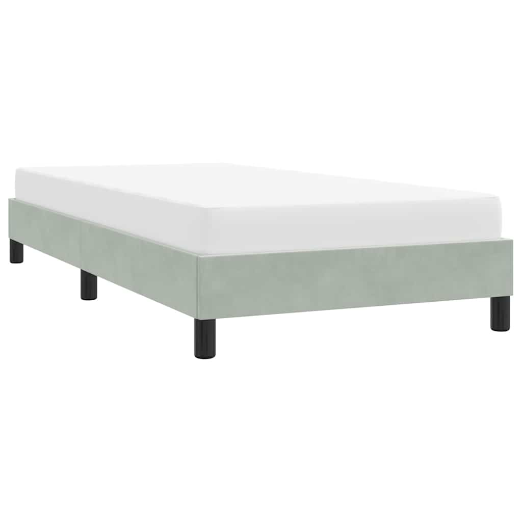 Bed frame without mattress light grey 90x220 cm velvet