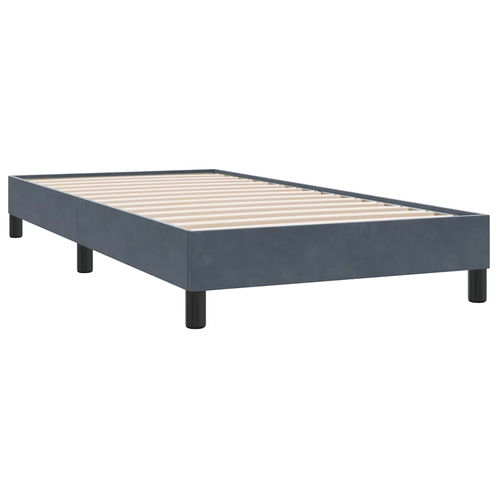 Bed frame without mattress dark grey 90x220 cm velvet