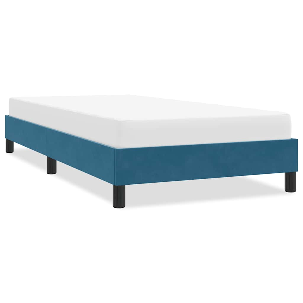 Bed frame without mattress dark blue 90x220 cm velvet