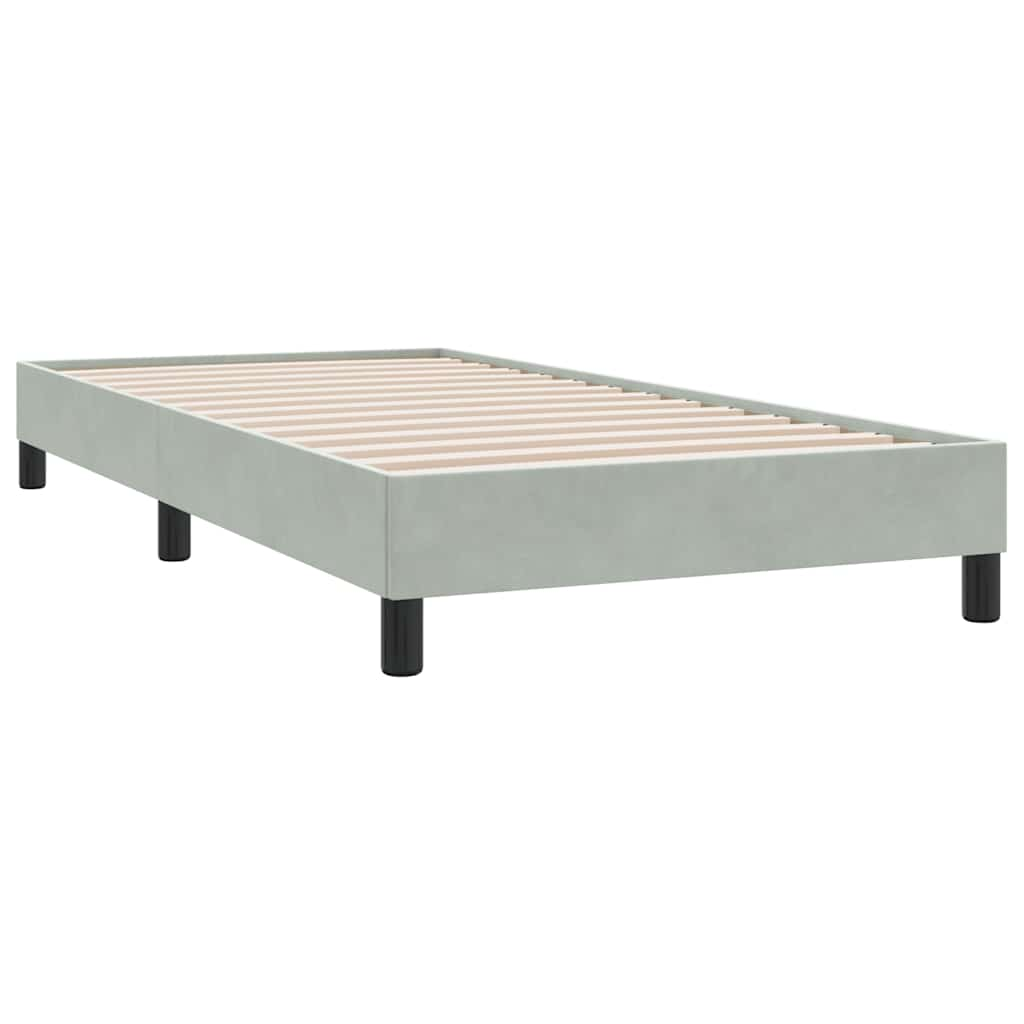 Bed frame without mattress light grey 100x220 cm velvet