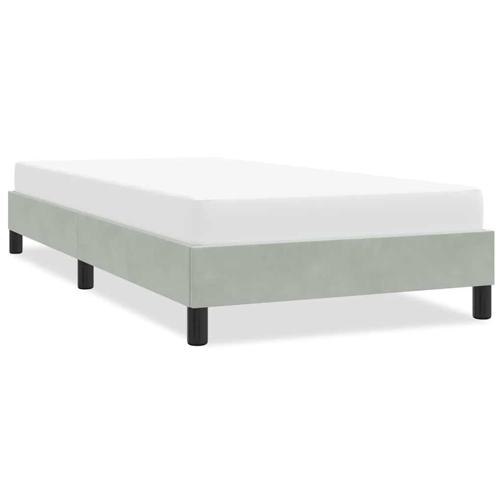 Bed frame without mattress light grey 100x220 cm velvet