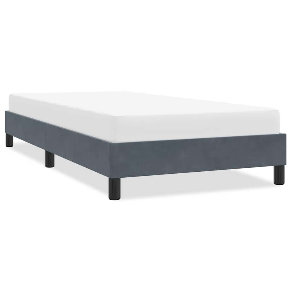 Bed frame without mattress dark grey 100x220 cm velvet