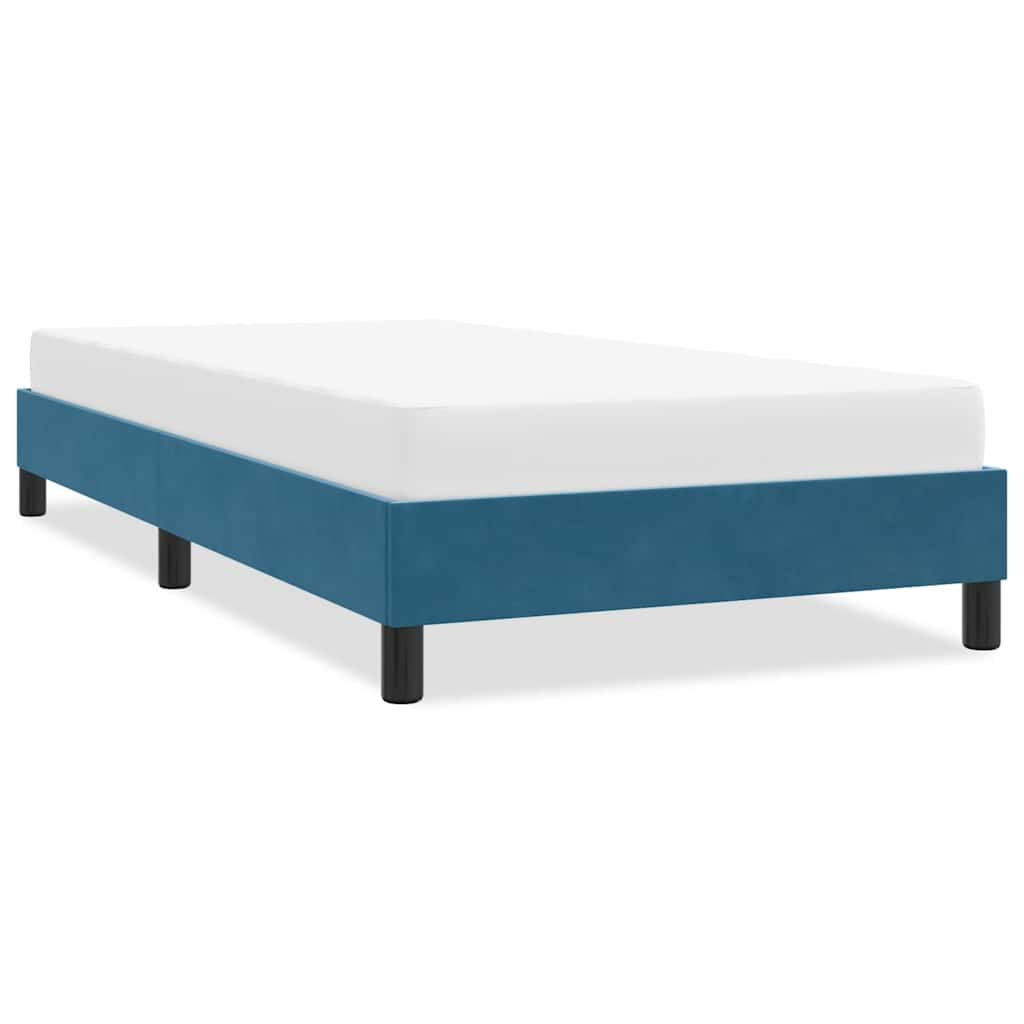 Bed frame without mattress dark blue 100x220 cm velvet