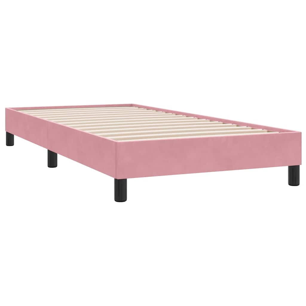 Bed frame without mattress pink 100x220 cm velvet