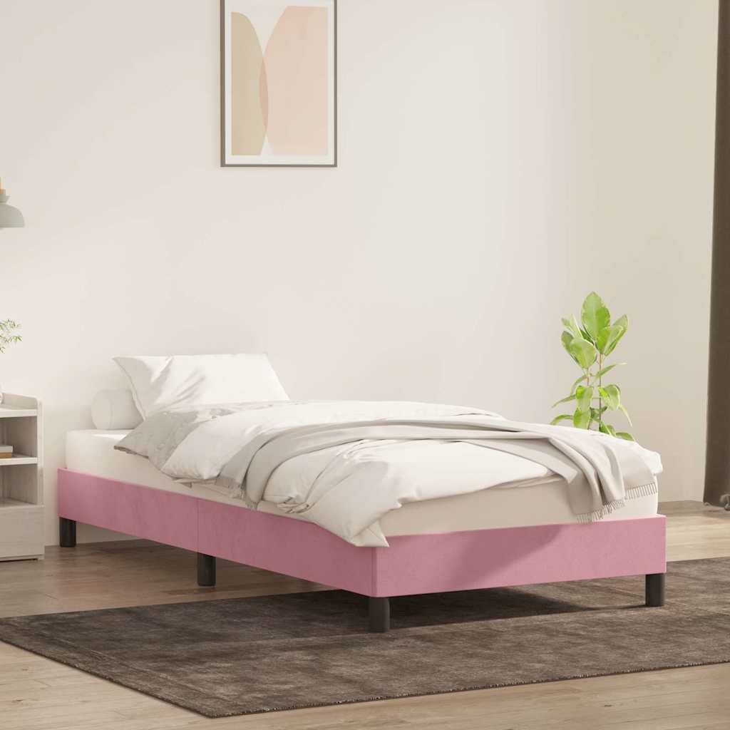 Bettgestell ohne Matratze Rosa 100x220 cm Samt