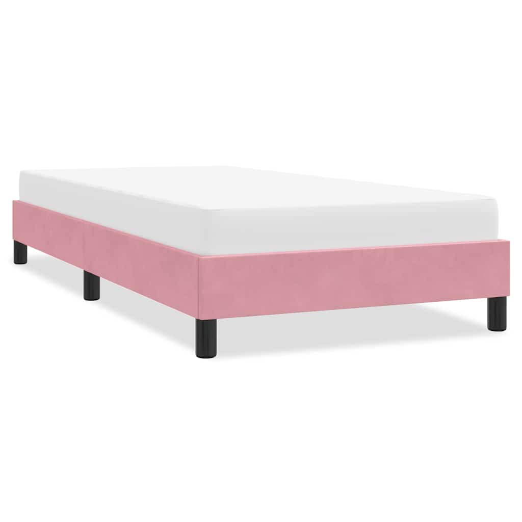 Bed frame without mattress pink 100x220 cm velvet