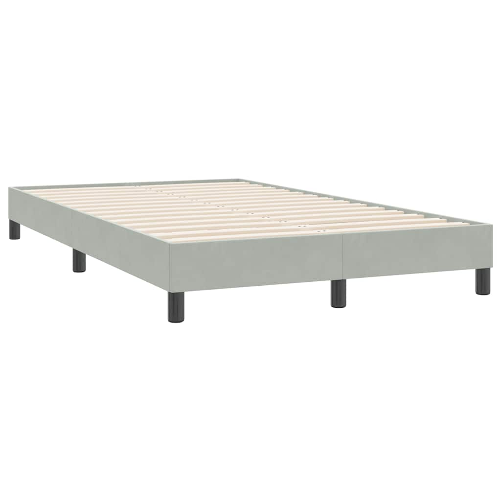 Bed frame without mattress light grey 120x220 cm velvet