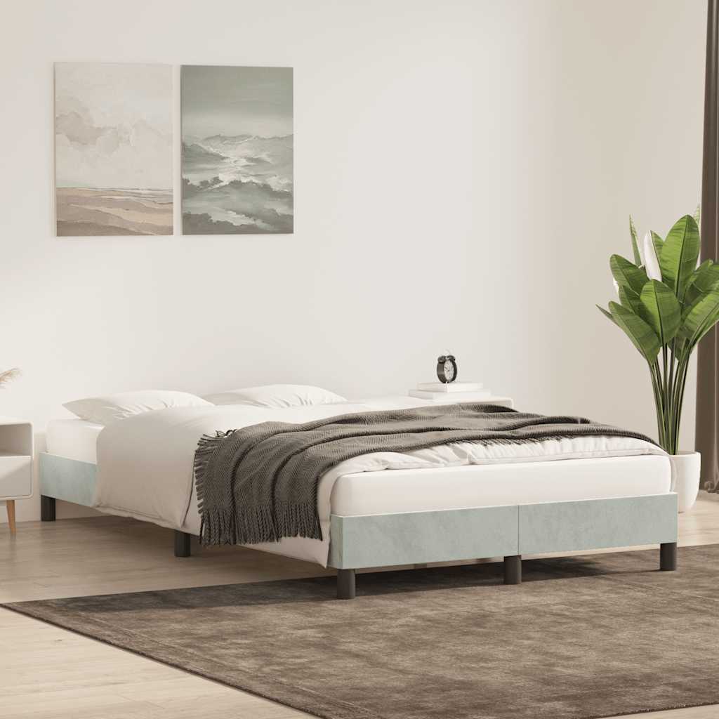 Bed frame without mattress light grey 120x220 cm velvet