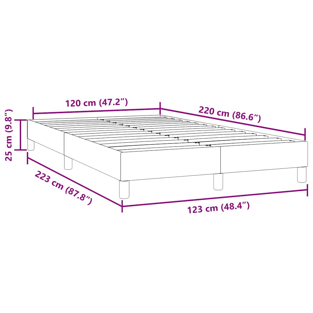 Bettgestell ohne Matratze Dunkelgrau 120x220 cm Samt