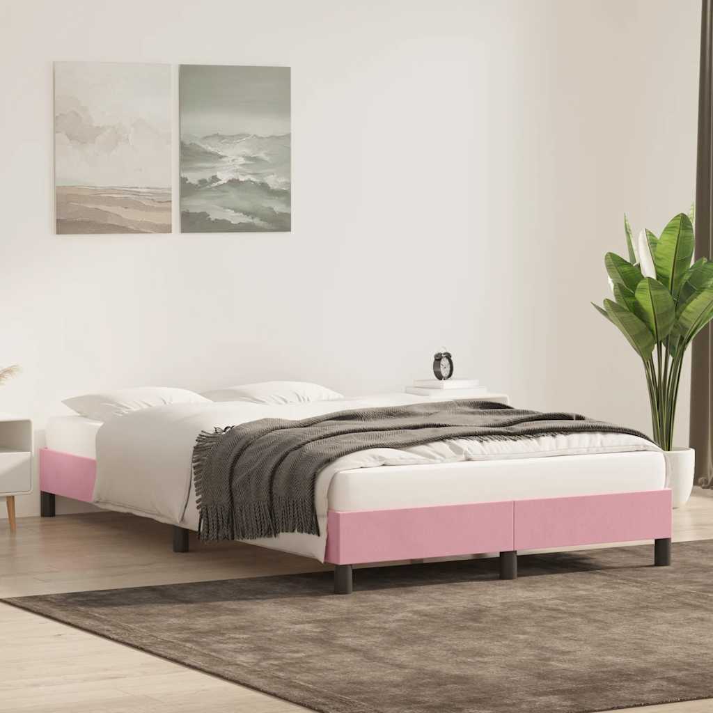 Bed frame without mattress pink 120x220 cm velvet