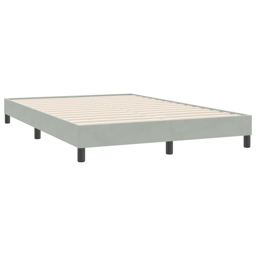 Bed frame without mattress light grey 140x220 cm velvet