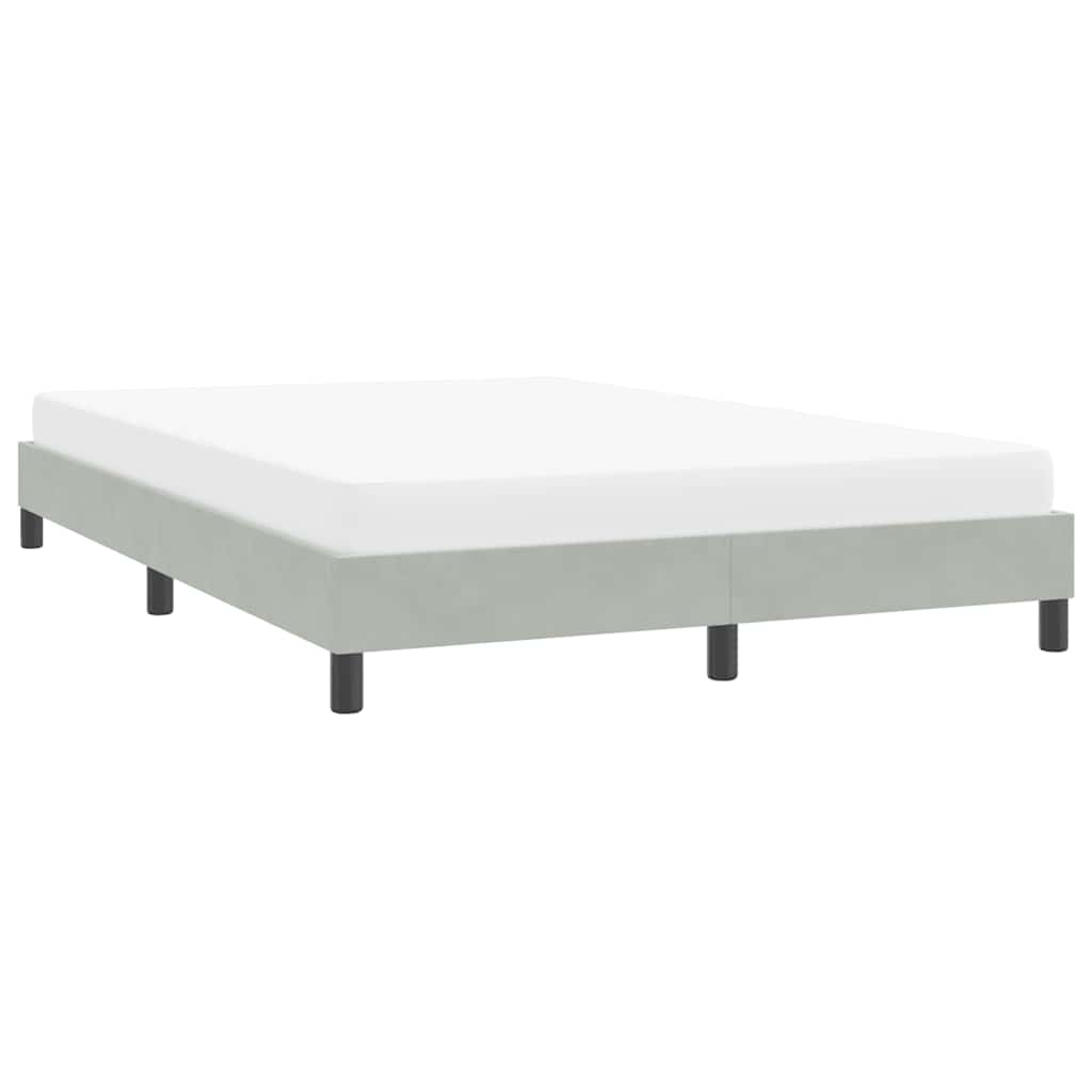 Bed frame without mattress light grey 140x220 cm velvet