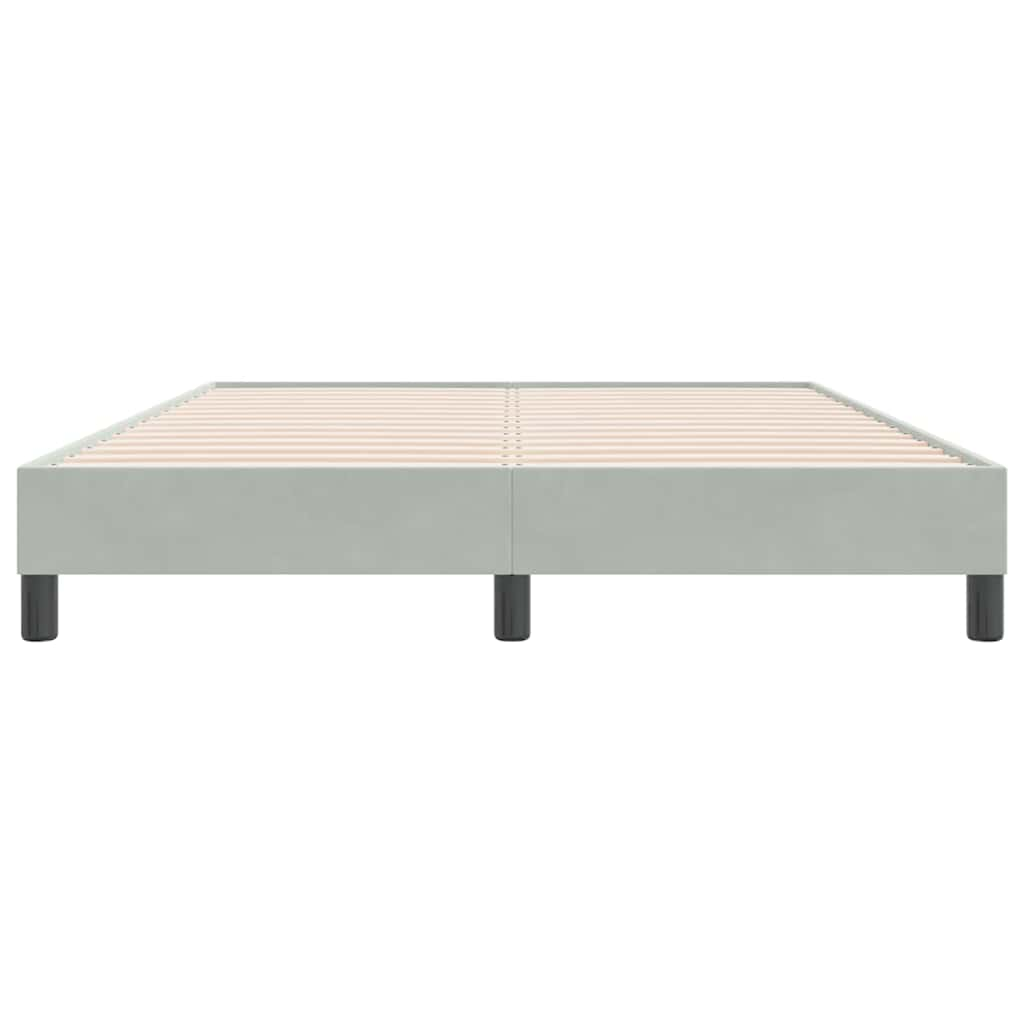 Bed frame without mattress light grey 140x220 cm velvet