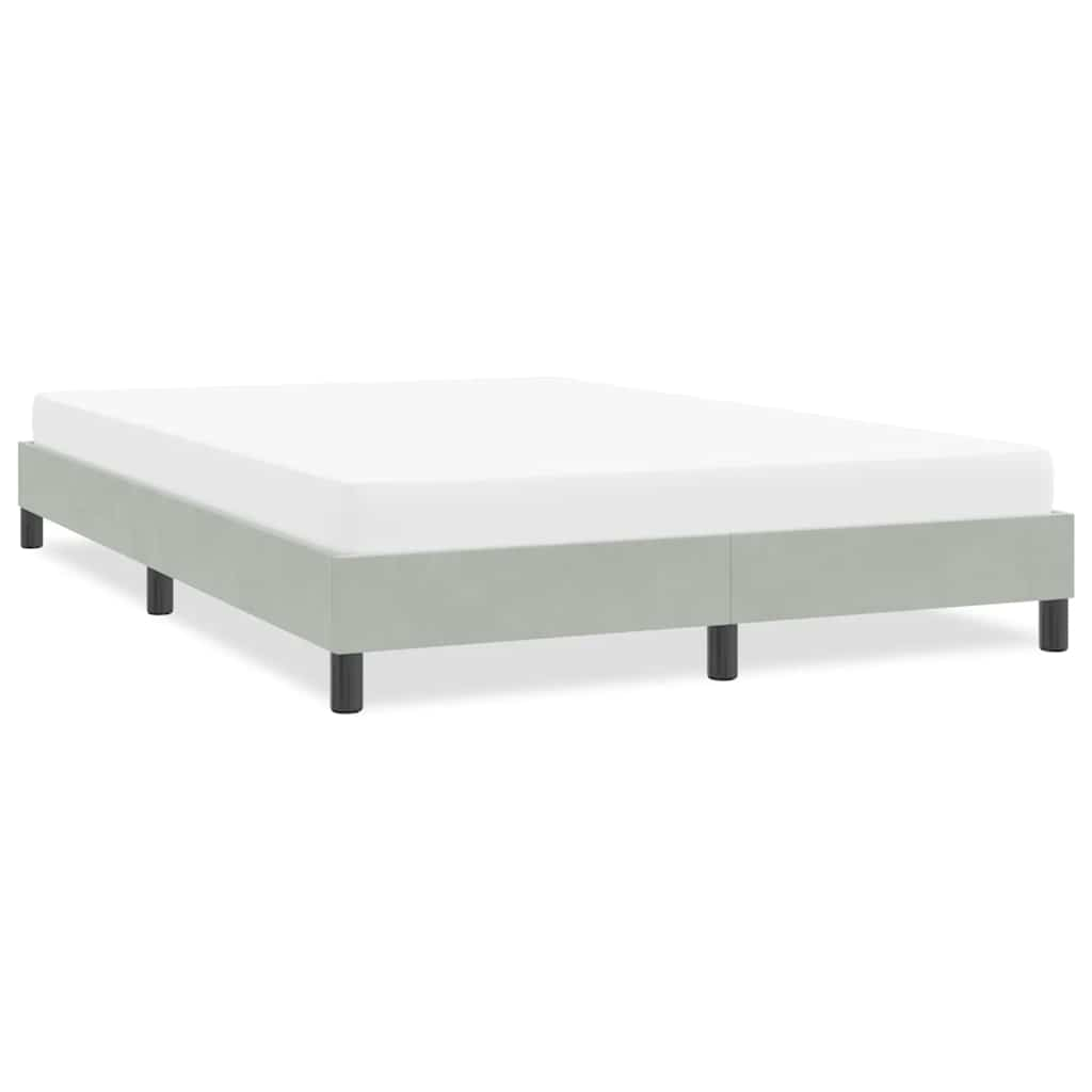 Bed frame without mattress light grey 140x220 cm velvet