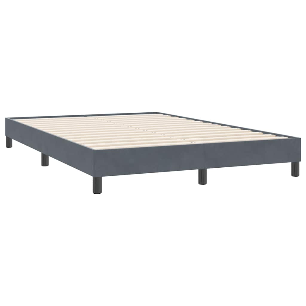 Bed frame without mattress dark grey 140x220 cm velvet