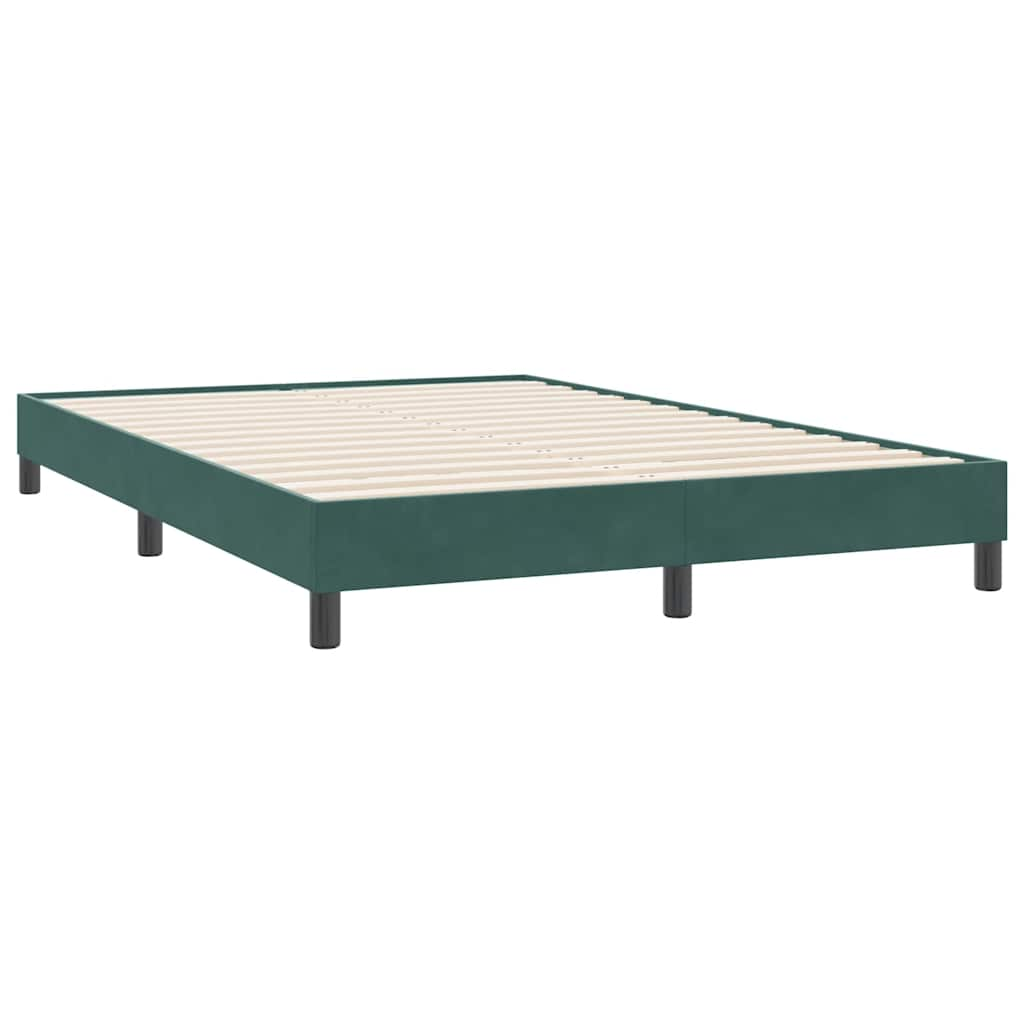 Bed frame without mattress dark green 140x220 cm velvet