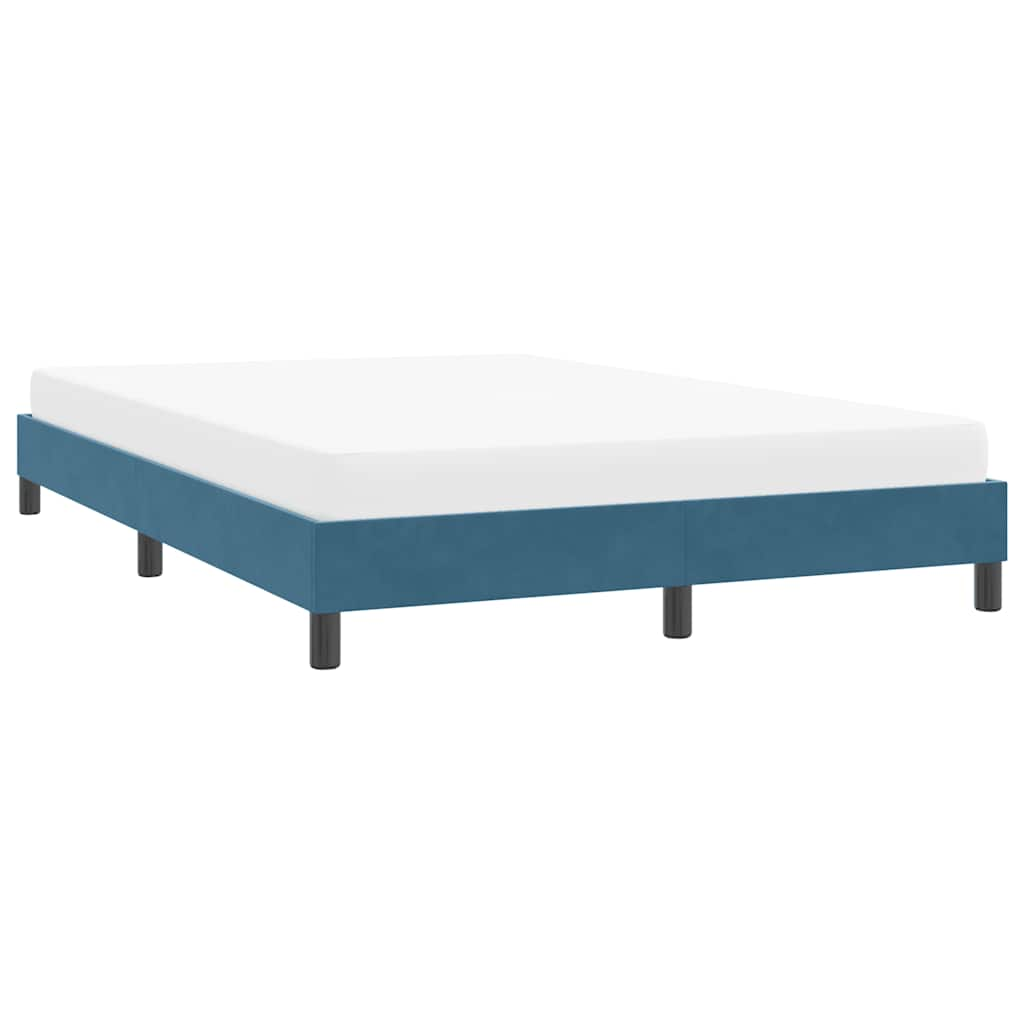 Bed frame without mattress dark blue 140x220 cm velvet