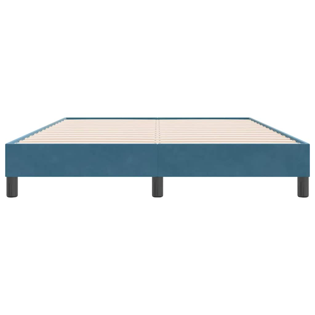 Bed frame without mattress dark blue 140x220 cm velvet