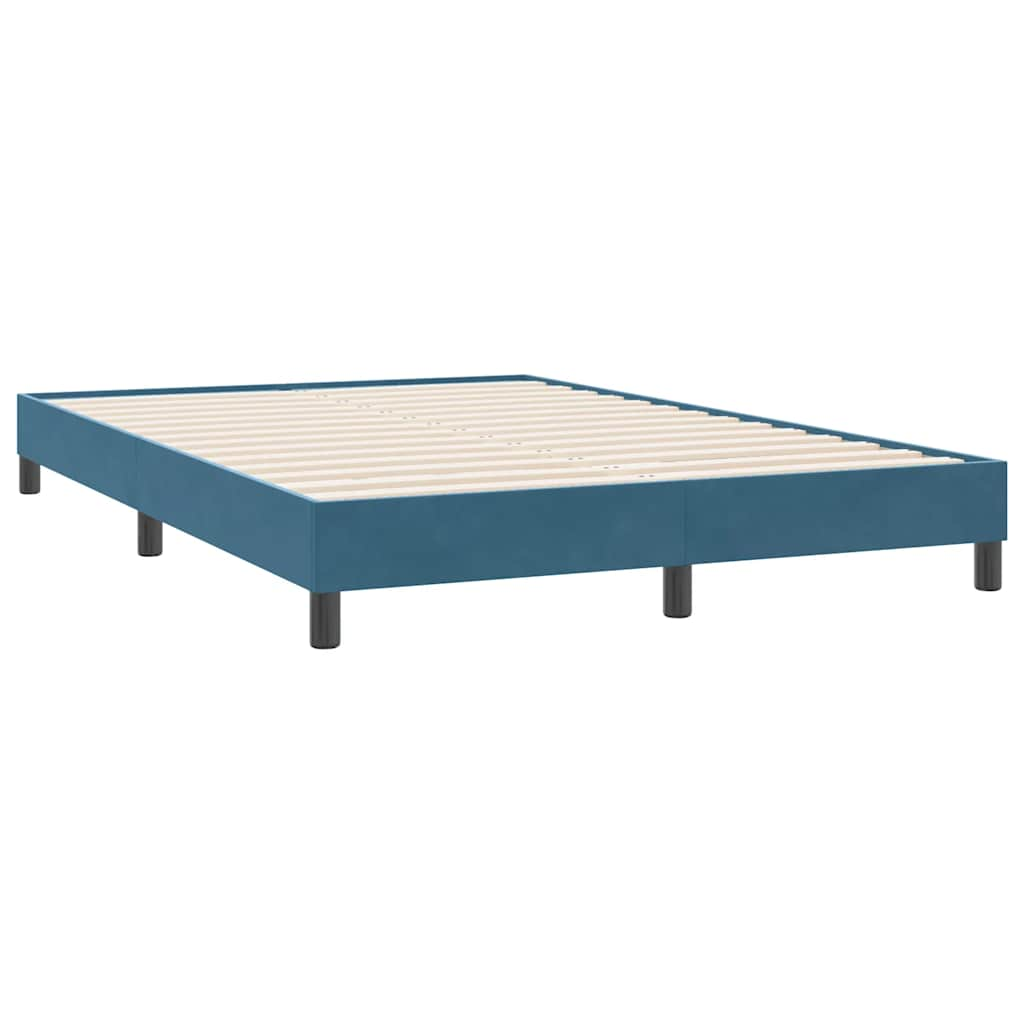 Bed frame without mattress dark blue 140x220 cm velvet