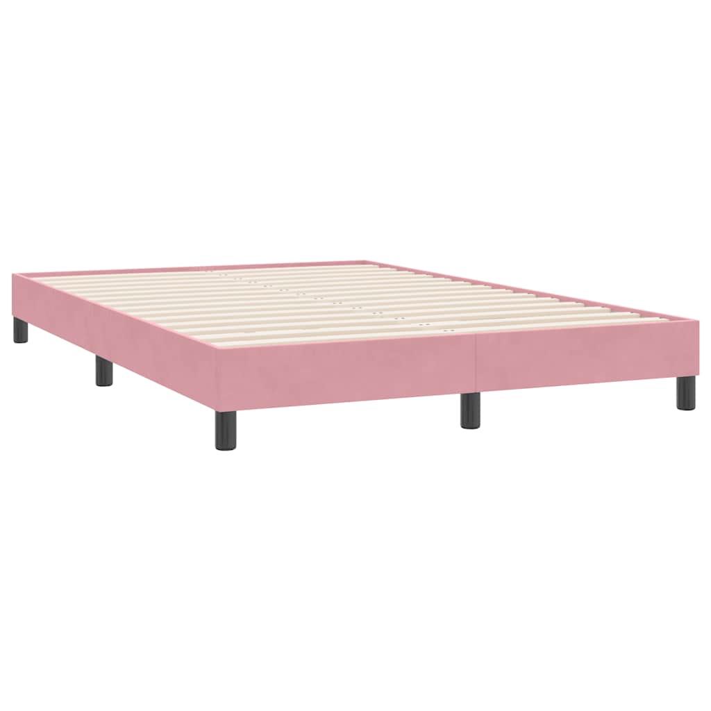 Bed frame without mattress pink 140x220 cm velvet